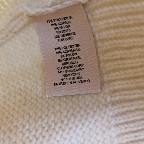 Philosophy Republic Clothing Women's Size L Cream Ribbed Crewneck Sweater NWT - Picture 6 of 10